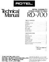 Rotel RD-700 - Technical manual 